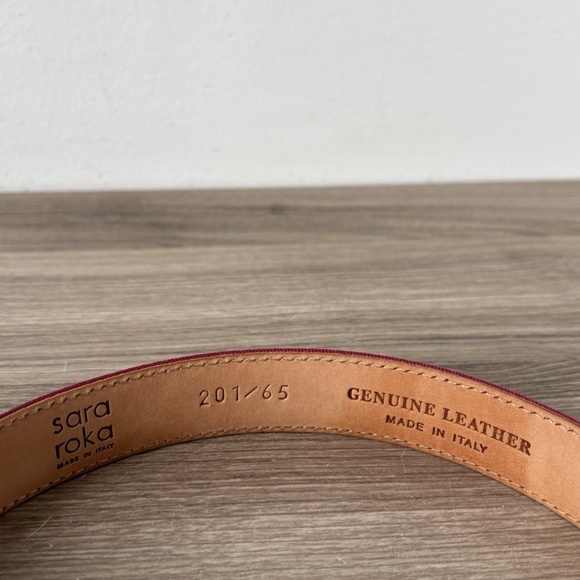 Sara Roka Belt Fabric / Leather Fuchsia Women's Sz 65 Made In Italy❤️ - Picture 3 of 7